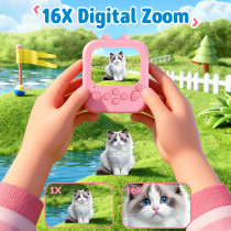 Gleeglee Kids Instant Print Camera 1080P - Pink Cat Toy Gift