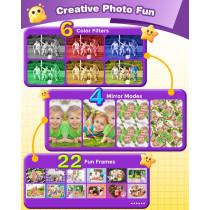 Kids Camera Instant Print - HD Video Digital Toy for Ages 3-12, Purple