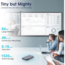 64GB Digital Voice Recorder - 40H Voice Activated with AI Noise Reduction