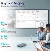 64GB Digital Voice Recorder - 40H Voice Activated with AI Noise Reduction