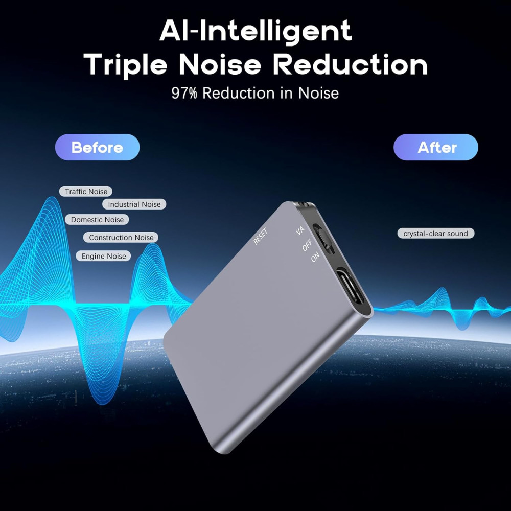 Enregistreur Vocal Numérique 64GB - 40H, IA & Réduction Bruit