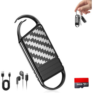 Dictaphone 64GB 4800h avec Réduction de Bruit AI – Enregistreur Vocal