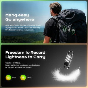 Dictaphone 64GB 4800h avec Réduction de Bruit AI – Enregistreur Vocal