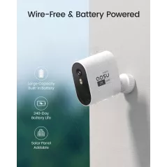 Caméra Sécurité Sans Fil Aosu 2K HD Nuit 240 Jours Batterie