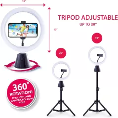 Canal Toys Studio Creator 360 Vidéo Kit avec Fond Vert, Trépied, Suivi Visage/Mouvement, Anneau Lumineux 10
