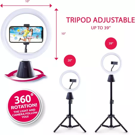 Canal Toys Studio Creator 360 Vidéo Kit avec Fond Vert, Trépied, Suivi Visage/Mouvement, Anneau Lumineux 10