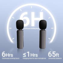 Microphone Lavalier Sans Fil 2 en 1 pour iPhone & Android