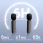 Pack de 2 Micros Lavalier Sans Fil pour iPhone & Android, Clip Dual, Réduction Bruit, 6H, Noir