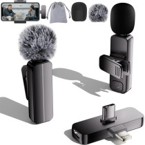 Microphone Lavalier Sans Fil 2 en 1 pour iPhone & Android