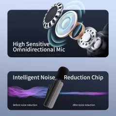 Microphone Lavalier Sans Fil 2 en 1 pour iPhone & Android