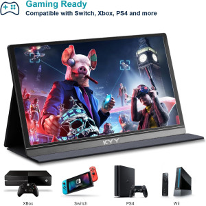 KYY Écran Portable 15,6 FHD HDR USB-C HDMI Gaming PC Mac