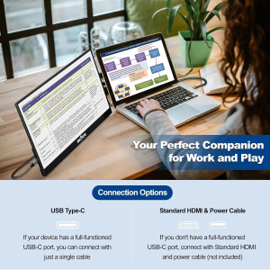 InnoView Écran Portable 15,6 1080P Ultra-Mince USB-C HDMI