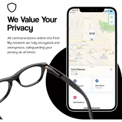 ORBIT x Glasses - Localisateur de lunettes compatible Apple Find My (iOS uniquement), non compatible Android