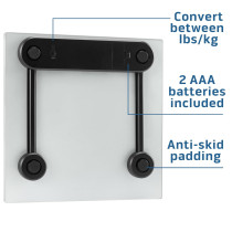 Health o meter Compact Digital Glass Scale - 450 lb Capacity & LCD Display