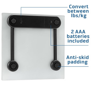 Health o meter Compact Digital Glass Scale - 450 lb Capacity & LCD Display
