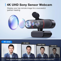 Webcam EMEET C960 4K UHD, Autofocus, Microphones IA Dual