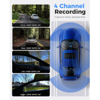 360° 4-Channel Dash Cam with GPS, 5G WiFi, Night Vision & 128GB Card