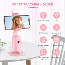 Trépied Auto Face Tracking 360° Rose avec Télécommande & Gestes
