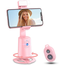 Auto Face Tracking Tripod 360° Rotating Phone Stand with Remote Pink
