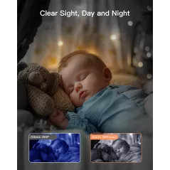 Moniteur Bébé ARENTI 2 Caméras 2K WiFi 6 avec Détection Sons