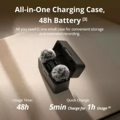 DJI Mic Mini : Micro Sans Fil Ultra Léger 48h, Anti-Bruit
