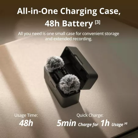 DJI Mic Mini : Micro Sans Fil Ultra Léger 48h, Anti-Bruit