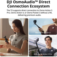 DJI Mic Mini Wireless Lavalier Microphone (2 TX + 1 RX + Case) for iPhone/Camera/Android, 48h Battery, Noise Cancelling