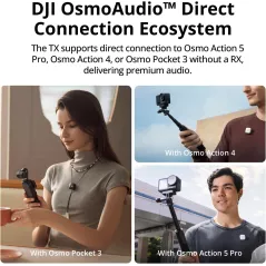 DJI Mic Mini (2 émetteurs + 1 récepteur) - Micro-cravate sans fil ultraléger, 48h, réduction bruit, vlog