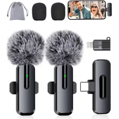 Microphone Sans Fil Mini Bluetooth 2 en 1 pour iPhone & Android
