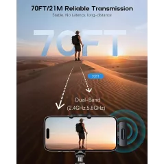 Microphone Sans Fil Mini Bluetooth 2 en 1 pour iPhone & Android