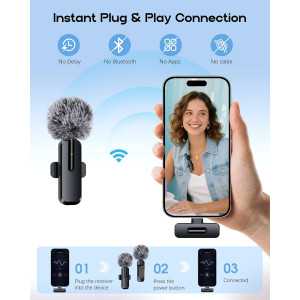 Microphone Sans Fil Mini Bluetooth 2 en 1 pour iPhone & Android
