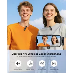 Microphone Sans Fil Mini Bluetooth 2 en 1 pour iPhone & Android