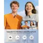 Microphone sans fil mini lavalier Bluetooth 2 en 1 pour iPhone, iPad, Android - 2 pièces, réduction de bruit