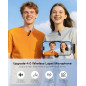 Microphone sans fil mini lavalier Bluetooth 2 en 1 pour iPhone, iPad, Android - 2 pièces, réduction de bruit