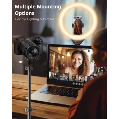 UBeesize Ring Light 12 avec Trépied 62 pour Vidéo, Live Streaming, Compatible Téléphones & Caméras