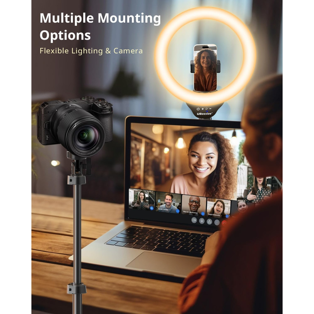 UBeesize 12 Selfie Ring Light & 62 Tripod for Streaming & Recording