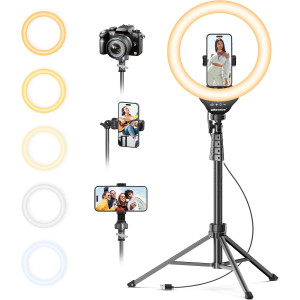 UBeesize 12 Selfie Ring Light & 62 Tripod for Streaming & Recording