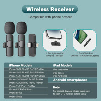 MAYBESTA Wireless Bluetooth Lavalier Microphone for iPhone & Android - Clip-on Mini Mic for YouTube & Podcast