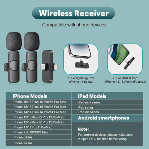 MAYBESTA Wireless Mini Bluetooth Lavalier Mic for iPhone & Android