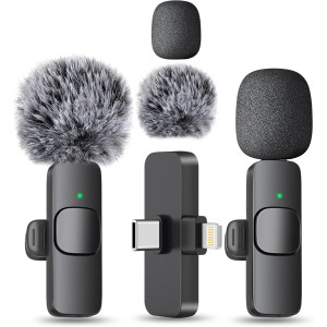 MAYBESTA Wireless Mini Bluetooth Lavalier Mic for iPhone & Android