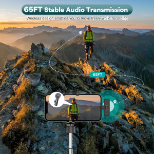 MAYBESTA Wireless Mini Bluetooth Lavalier Mic for iPhone & Android