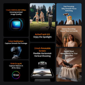 DJI Osmo Pocket 3: 4K/120fps Vlogging Camera with 3-Axis Stabilization