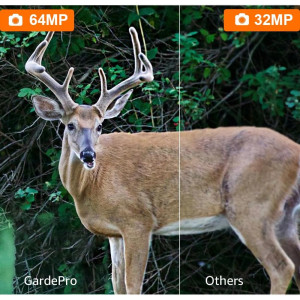 GardePro A3S 64MP Trail Camera - 1296p No Glow Night Vision, 0.1s Trigger