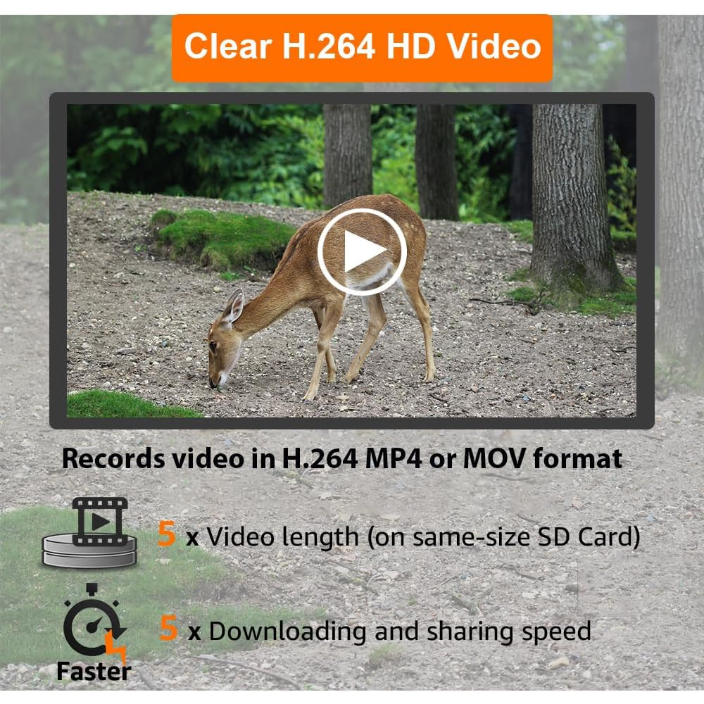 GardePro A3S 64MP Trail Camera - 1296p No Glow Night Vision, 0.1s Trigger