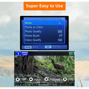 GardePro A3S 64MP Trail Camera - 1296p No Glow Night Vision, 0.1s Trigger