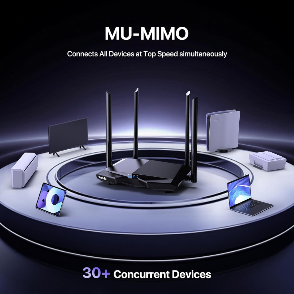 Tenda AC1200 Dual Band WiFi Router with Smart App & Parental Controls