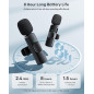 Microphone Lavalier Sans Fil 2-Pack pour iPhone, Android - Micro Mini Réduction de Bruit Plug & Play