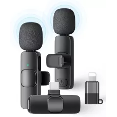 Microphone Lavalier Sans Fil 2 Pack pour iPhone & Android