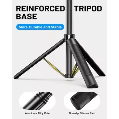 Kit Vlogging iPhone/Android 71 Trépied Selfie avec Lumière, Télécommande Sans Fil & Microphone Ajustable