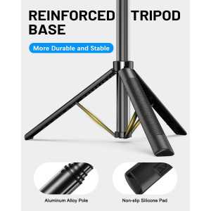 Kit Vlogging iPhone/Android 71 Trépied Selfie avec Lumière, Télécommande Sans Fil & Microphone Ajustable